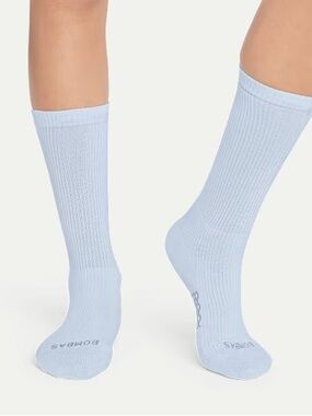 Bombas Women's Modern Rib Calf Sock (Light Blue - Size L 11-13) *New Without Tag